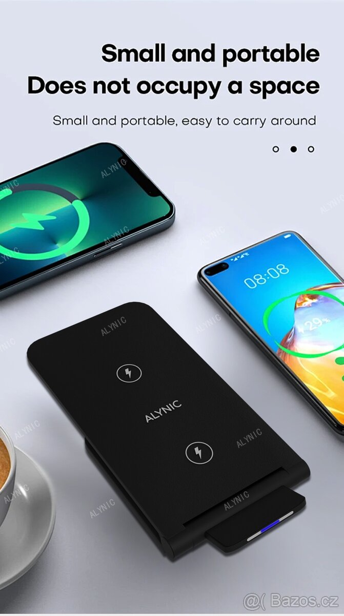 Bezdrátová nabíječka VÝPRODEJ. iPhone12-15,Samsung,Xiaomi - 7