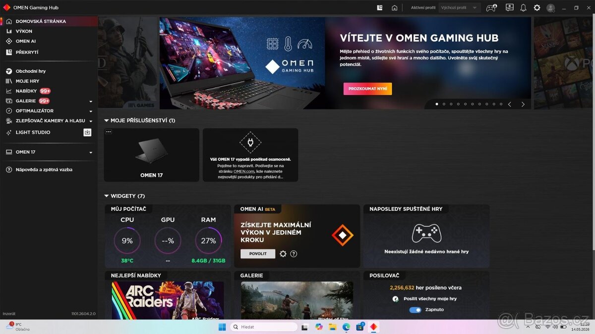 OMEN GAMING 17-DB0795NG-(16CPUs)-4.0GHz RTX-4060(8GB - 7