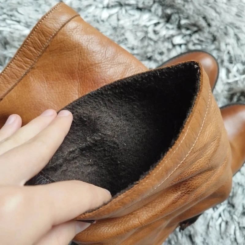 Dámské kožené podzimní kotníkové kozačky Lacoski hnědé - 7