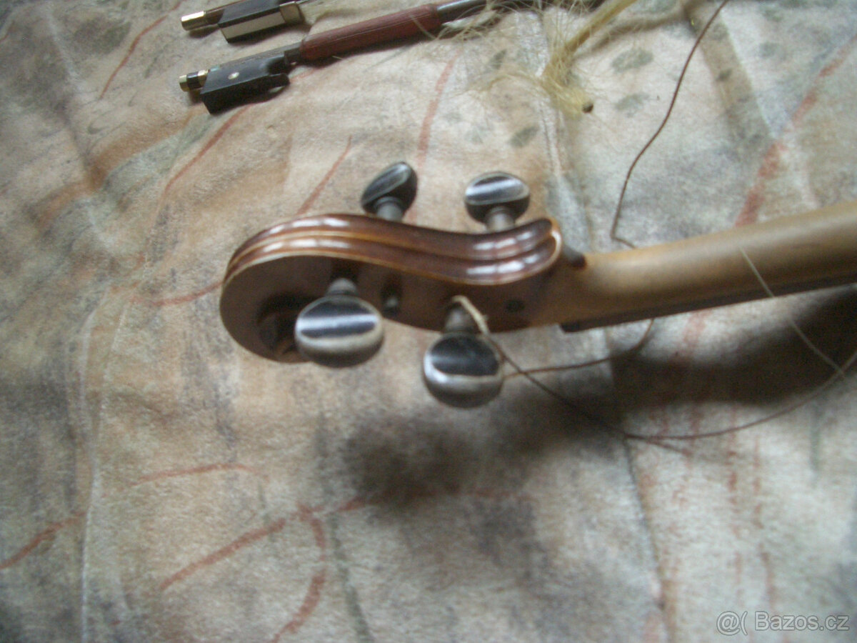 Staré housle vč. 2 smyčců a pouzdra k renovaci či do sbírky - 7