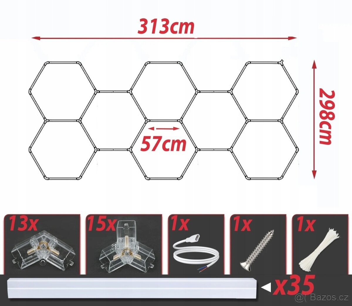 Led osvetleni Hexagon 6500k - 7