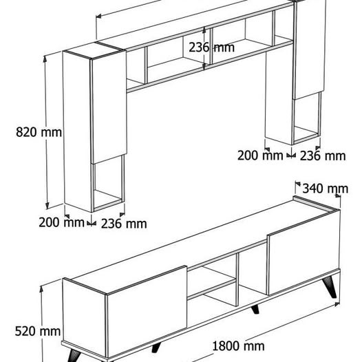 Obyvaci stena televizni tmavy orech - 7