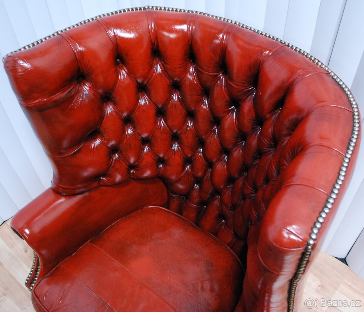 CHESTERFIELD BARREL BACK CHAIR - 7