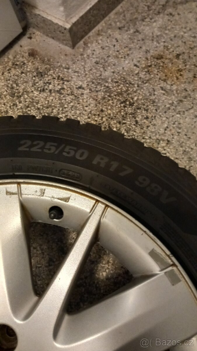 Alu kola 5x108 R17 zimní pneumatiky 225x50 R17 - 7