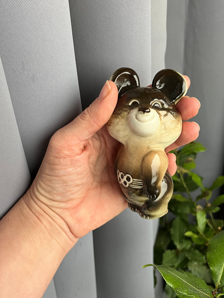 Soška Olympijský medvěd 1980 11 cm, LFZ Lomonosov - 7