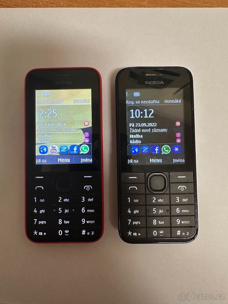 NOKIA 208 plně funkční s originální baterií, červená a černá - 7