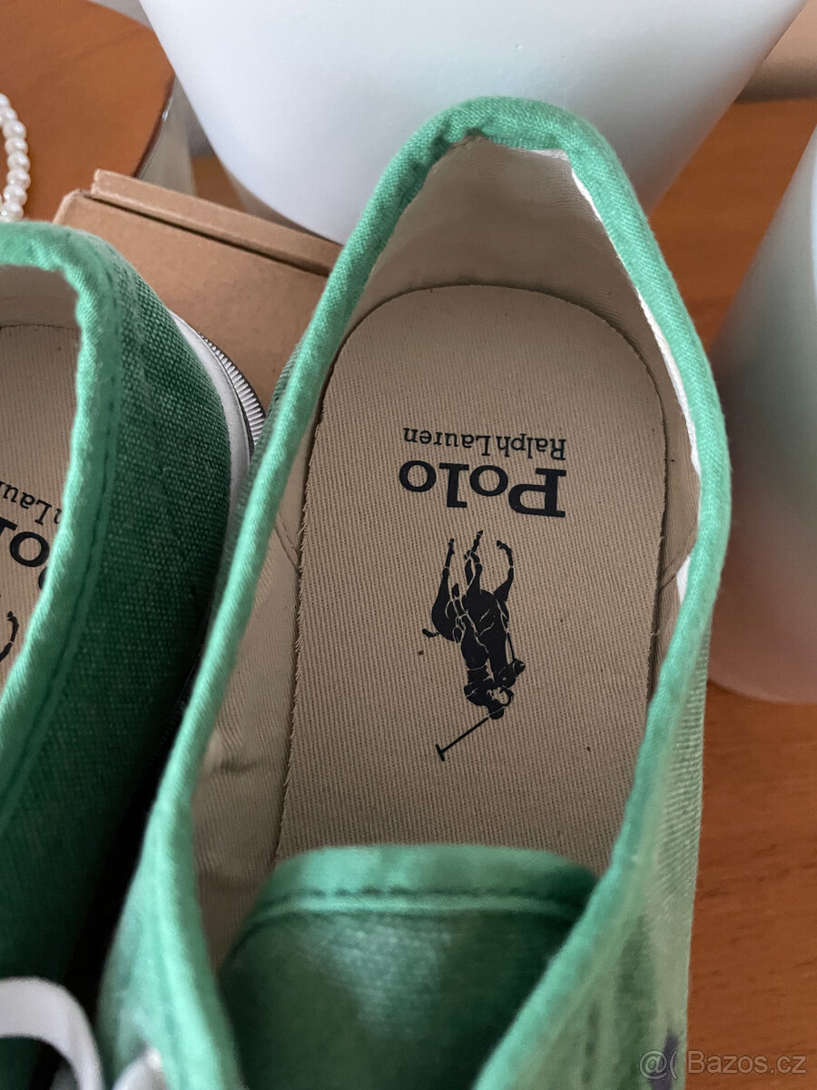 Nové zelené plátěné tenisky Polo Ralph Lauren, vel. 40 - 7