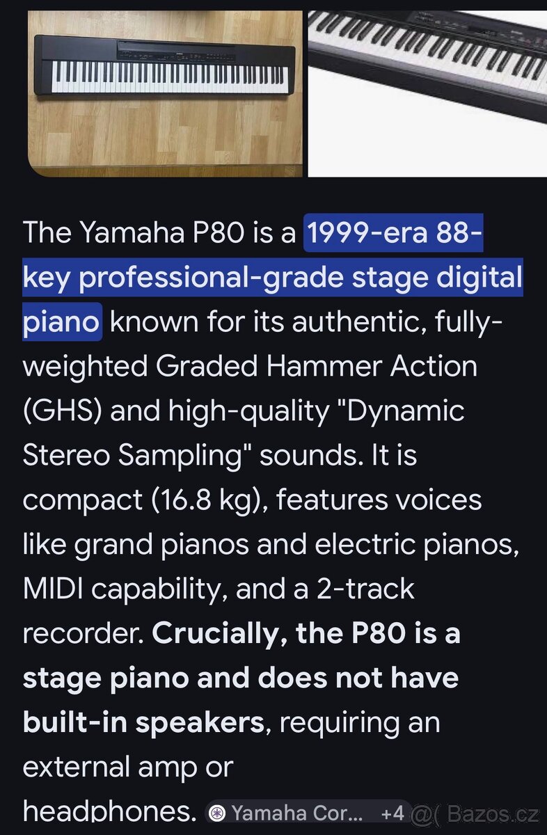 Piano Yamaha P 80 - 7