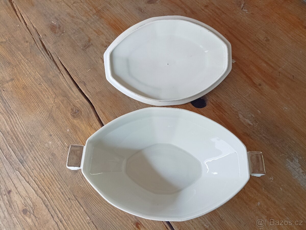 STAROŽITNÁ PORCELÁNOVÁ TERINA ART DECO UML FRANCIE - 7