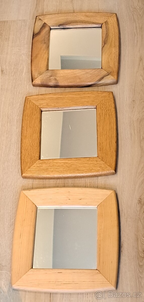 Zrcadla v dřevěném rámu - 3 ks - 7