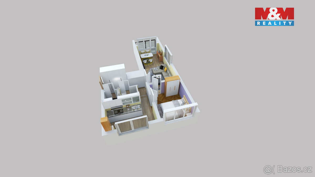 Pronájem bytu 2+1 s balkónem v Ústí n. L., ul. Bratří Čapků - 7