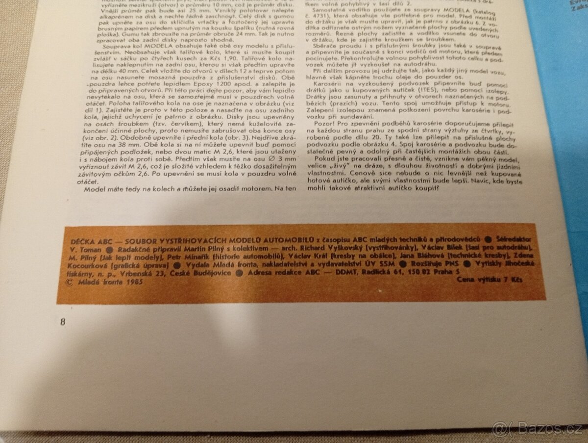 Vystřihovací modely automobilů - déčka ABC - 7
