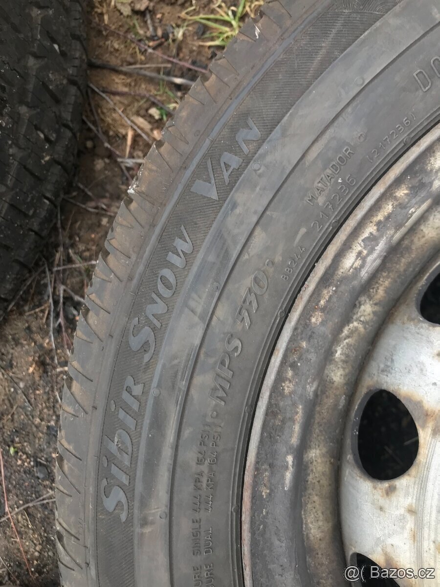 Plechové disky 14” 4x100 a zimní pneu 175/65/R14C - 7