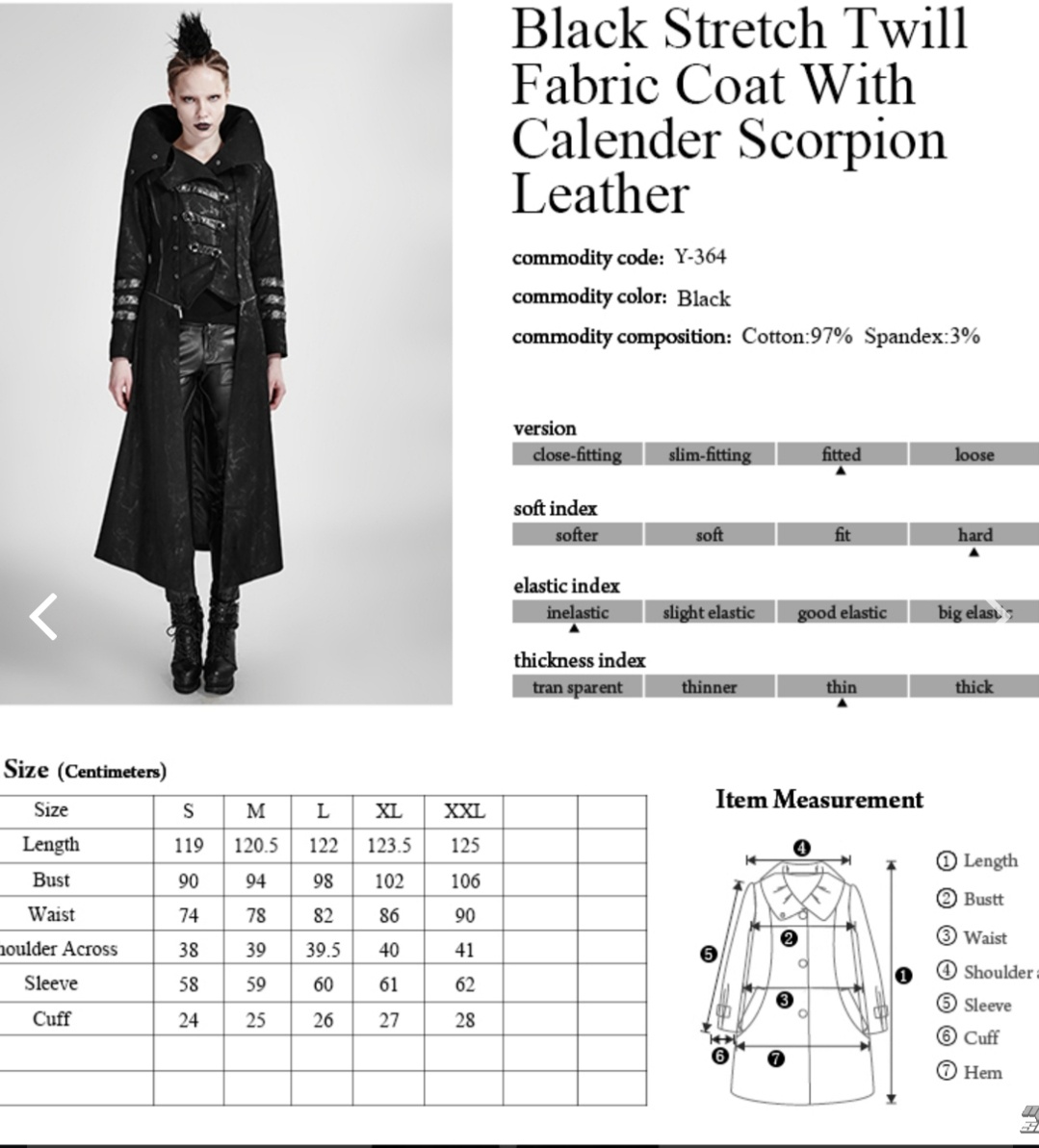 Dámský kabát Zn. Punk Rave XL - 7