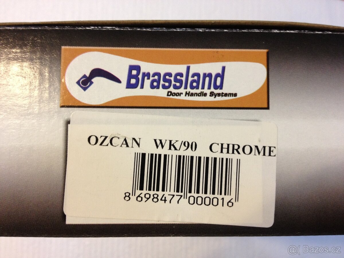 Dveřní klika / kování, stříbrná lesk, rozteč 90mm/23ks - 7