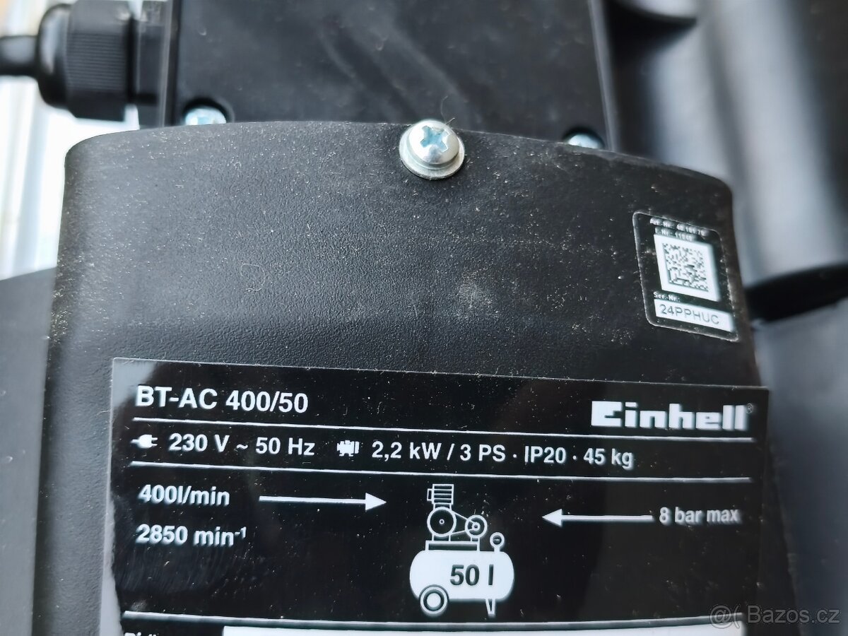 Prodám NEPOUŽITÝ 2-pístový kompresor Einhell BT-AC 400/50 +p - 7