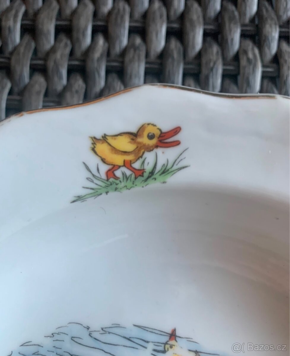 Starožitný dětský ohřívací talíř - 7