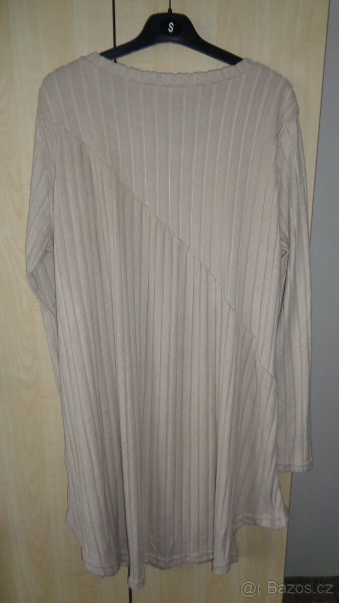 Béžové šaty NOVÉ vel.přibl.52-54 - 7