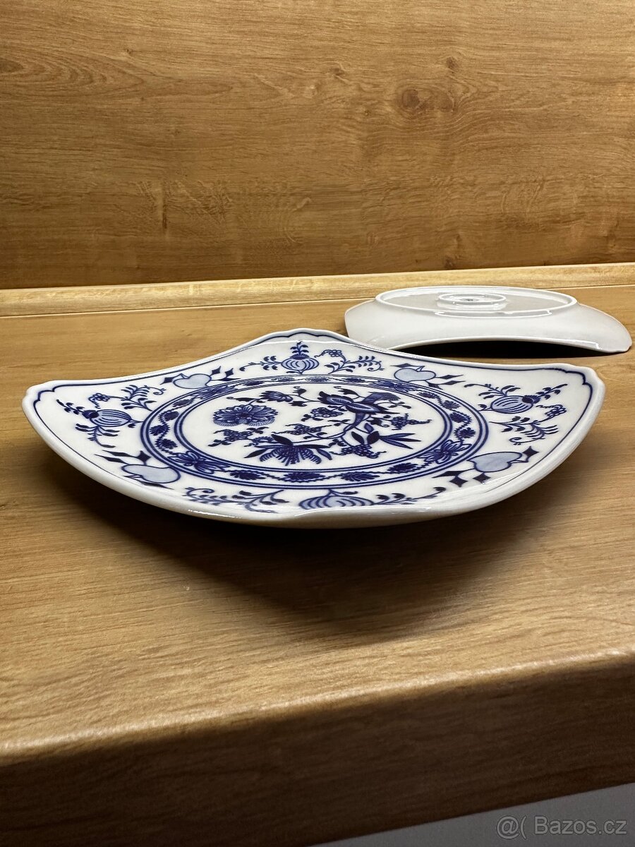 Talíř hranatý 21 cm, Cibulák, originální z Dubí - 7
