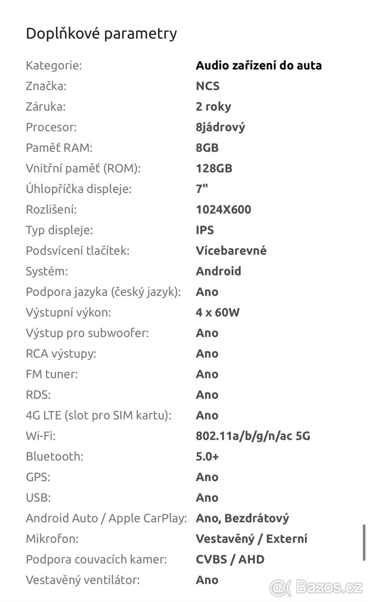 Radio NCS ZV7 Android LTE (ZÁRUKA) - 7
