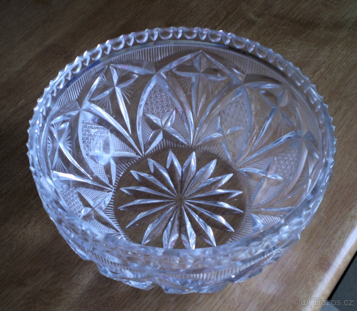 staré broušené křišťálové sklo - 7