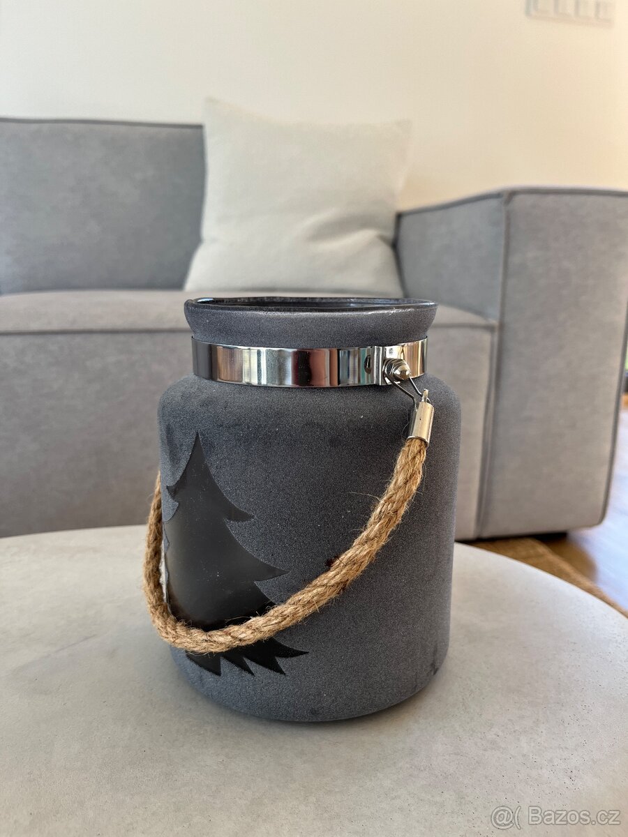 Šedá lucerna na svíčku - 7