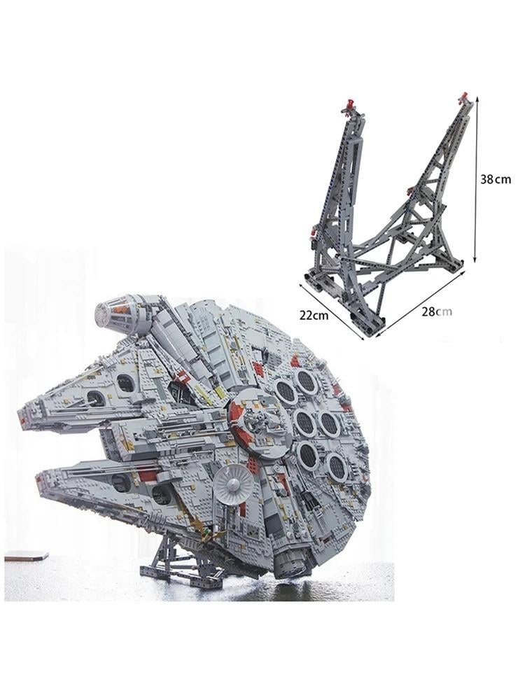 Stavebnice Star Wars Millennium Falcon + osvětlení,podstavec - 7