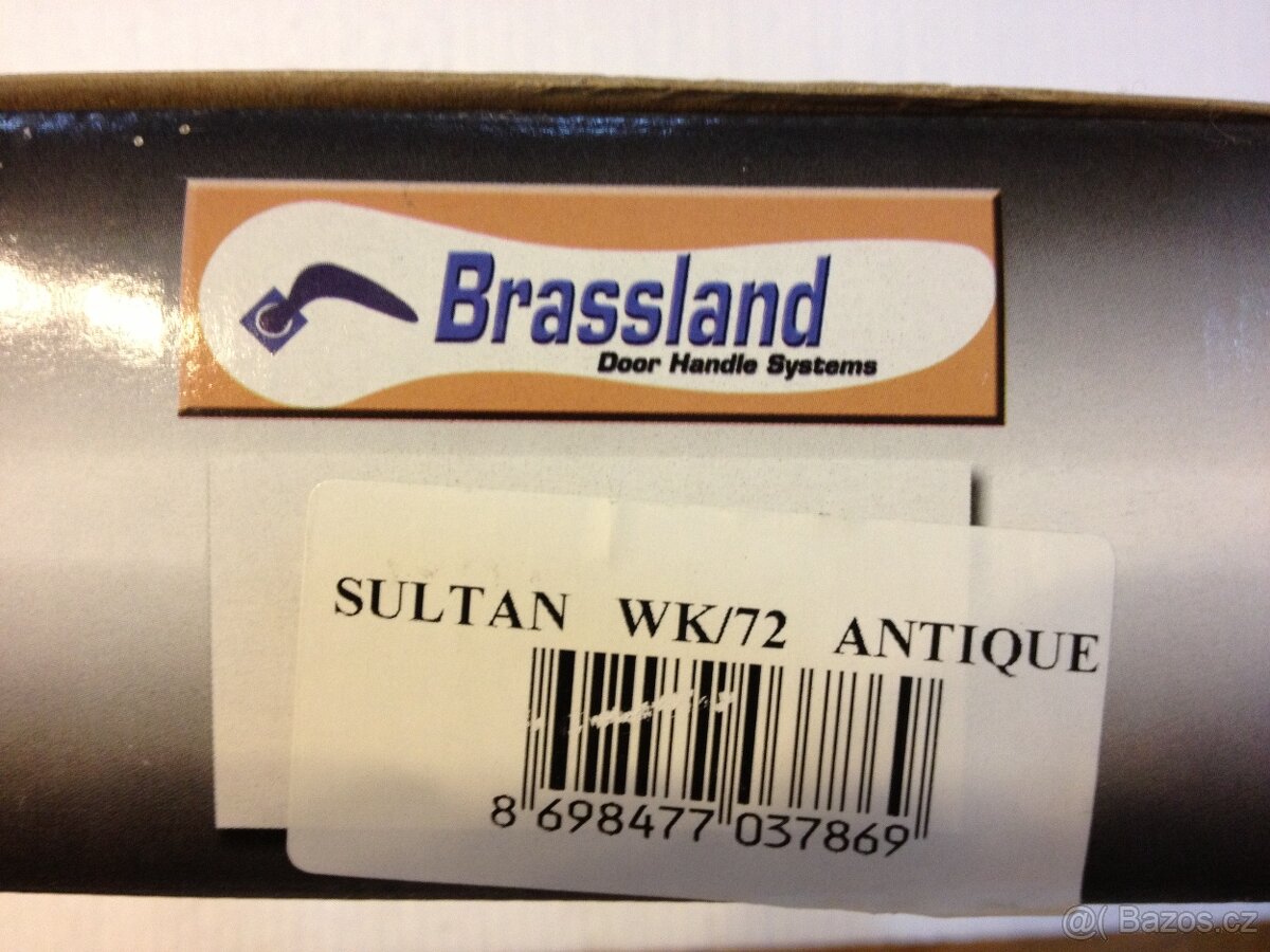 Dveřní klika / kování, odstín antik, rozteč 72mm /15ks - 7