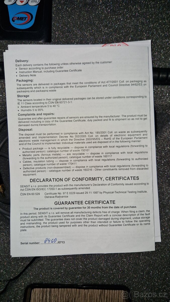 COMET D3631 - Teploměr - vlhkoměr se zázn.dat a sondou - 7