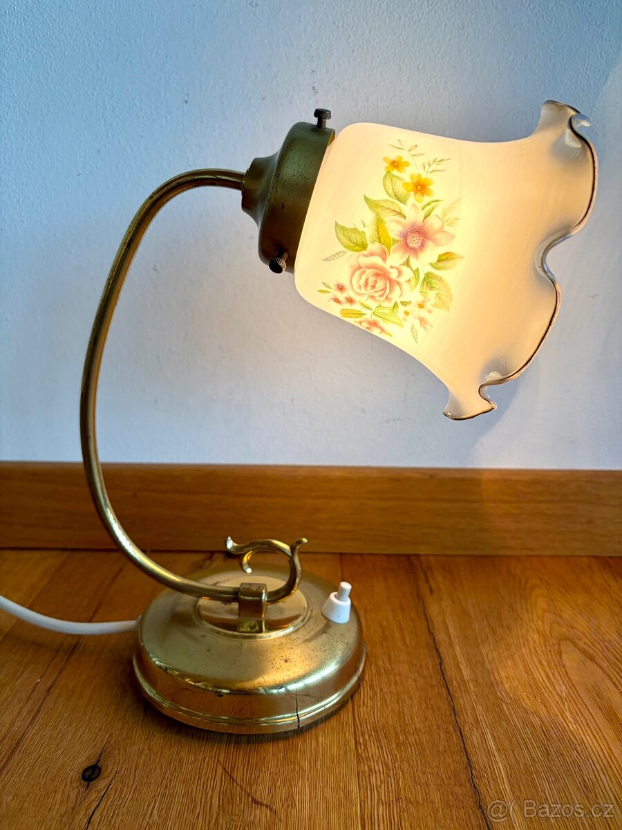 Stará mosazná romantická lampička - 7