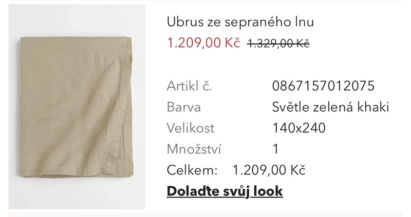 Lněný ubrus H&M 140x240cm - 7