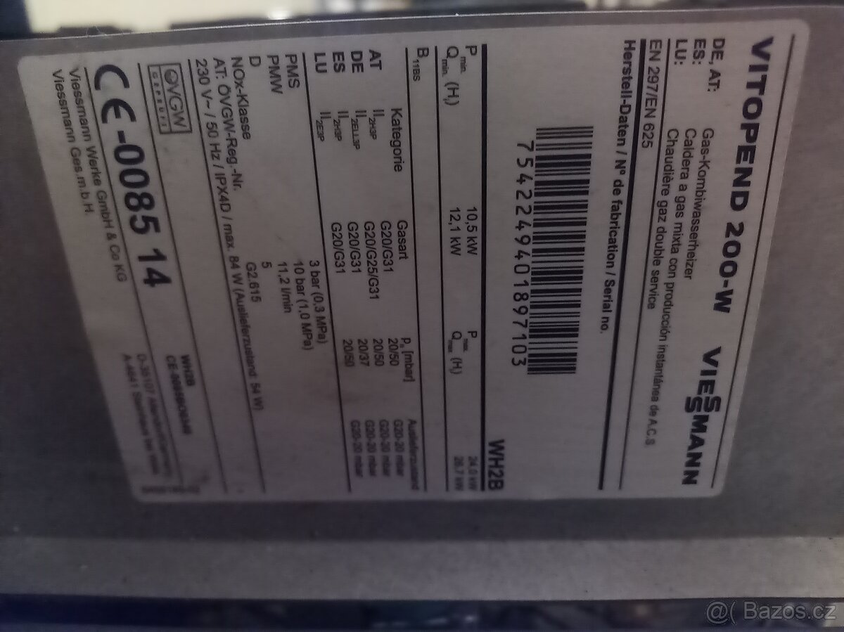 Plynový průtokový kotel Viessmann Vitopend 200 - 7