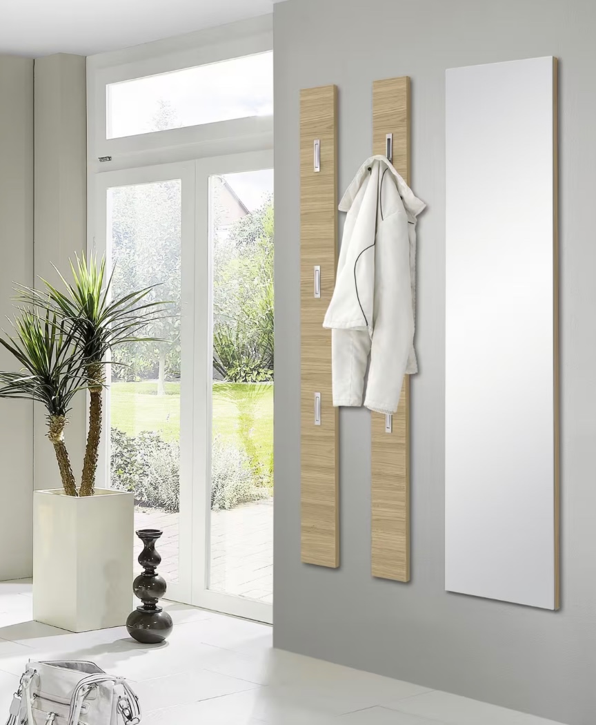 Šatní věšák / panel s výklopným háčkem, dub - 7