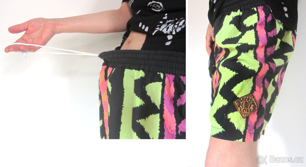 Vintage 80s/90s pánské surf beach shorts kraťasy - 7