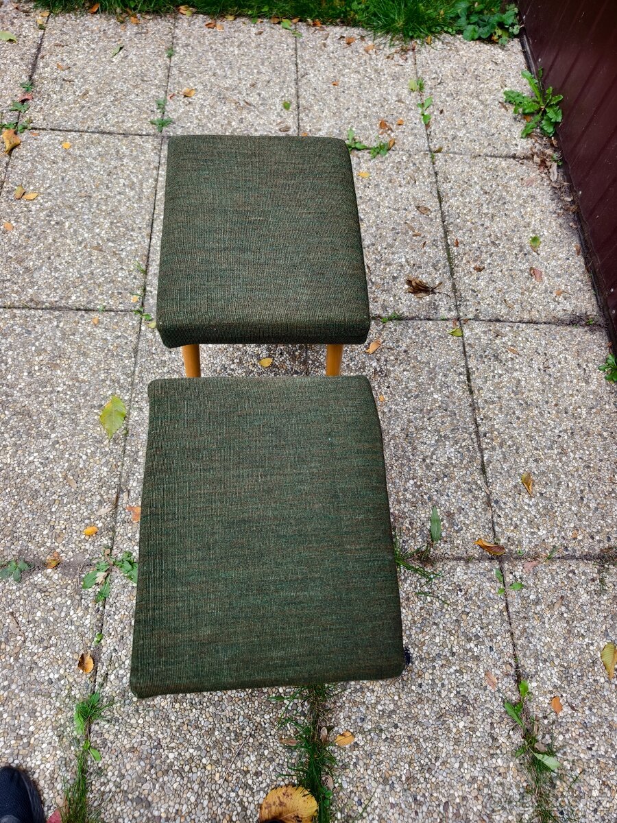 Krásné Retro stoličky /taburety Brusel_cena za kus - 7