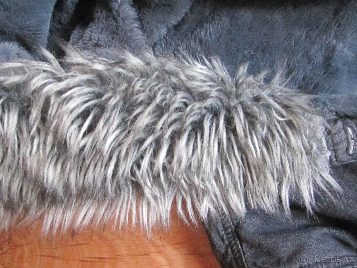 Zimní džínová bunda s kožíškem uvnitř, vel. M/38 - 7