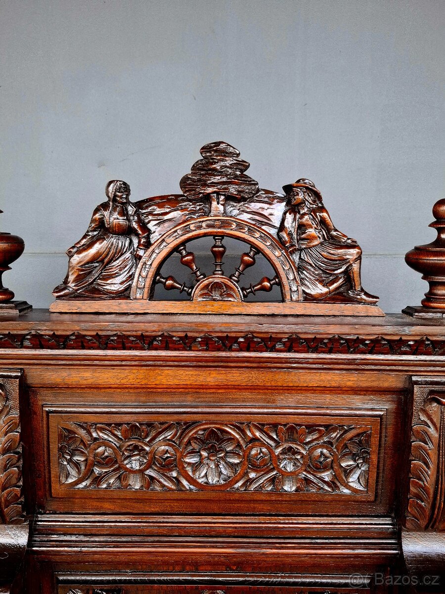 Starožitný francouzský bufet-kabinet Bretaň - 7