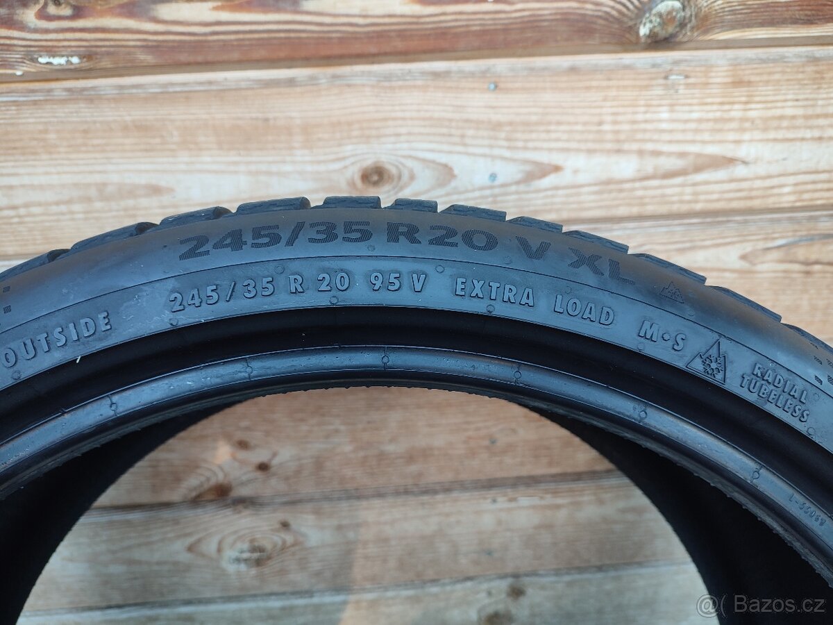 Prodám zánovní sadu zimních pneu 245/35 R 20 Continental - 7