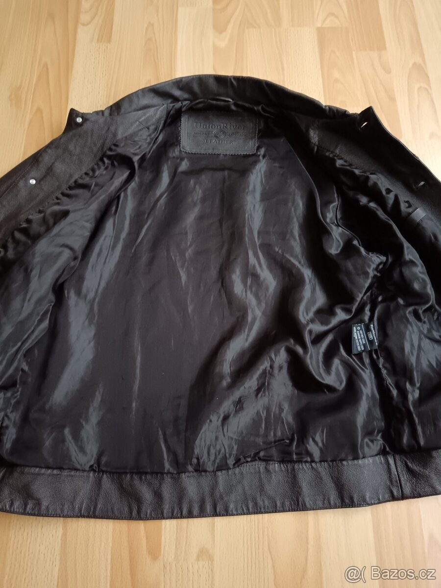 100% KOŽENÁ pánská hnědá měkká bunda UNION RIVER - 7