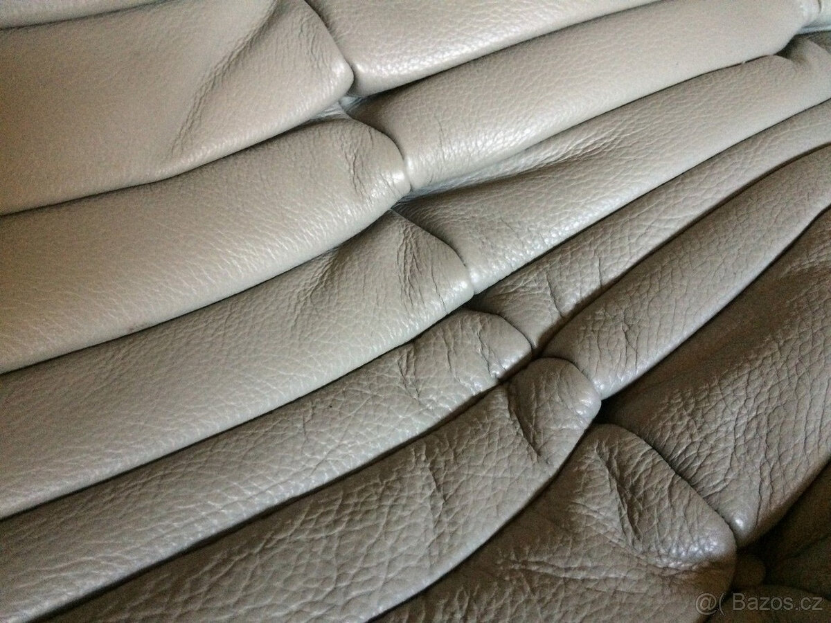 Sada Togo Ligne Roset z pravé kůže šedé, 5dílná (3, 2, 1, ro - 7