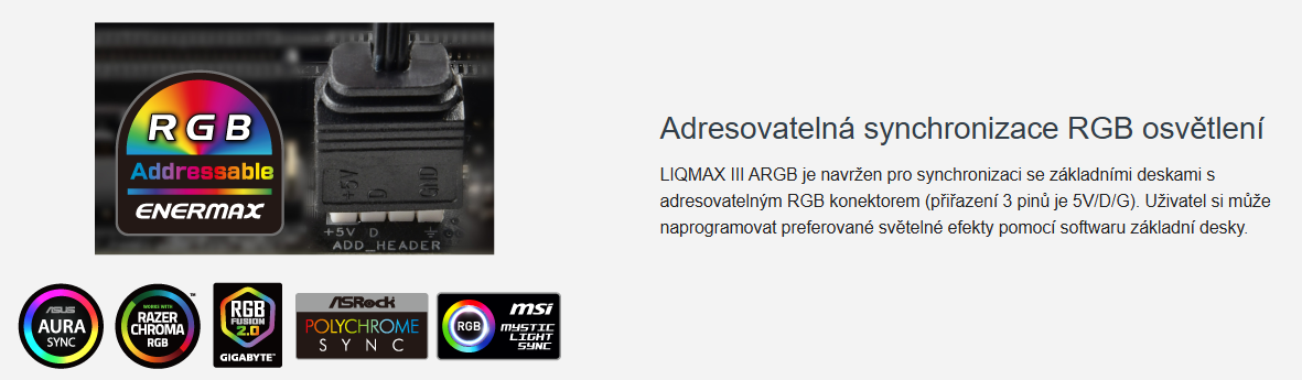 Vodní chladič CPU řady LIQMAX III ARGB, 240 mm - 7