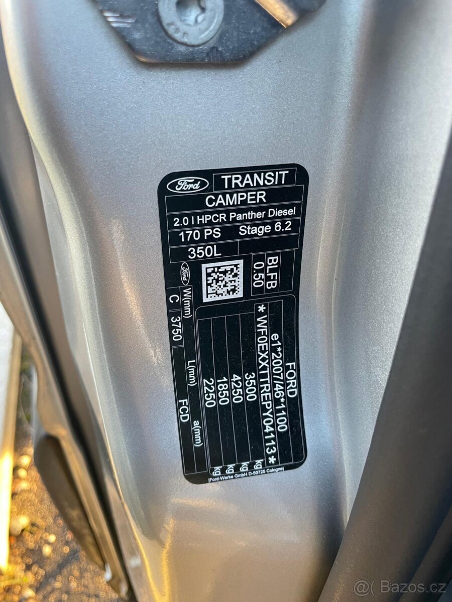 Ford Transit BURSTNER - ZVEDACÍ STŘECHA - SPANÍ - 7