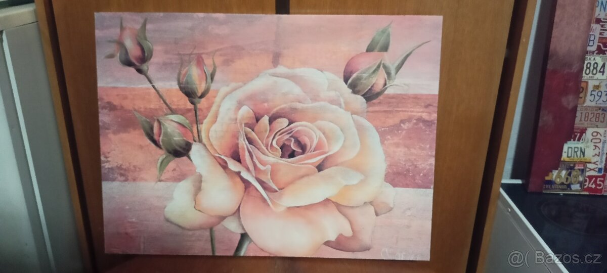 Dekorace, obrazy, zrcadlo v dřevěném rámu cca.110x50 - 7