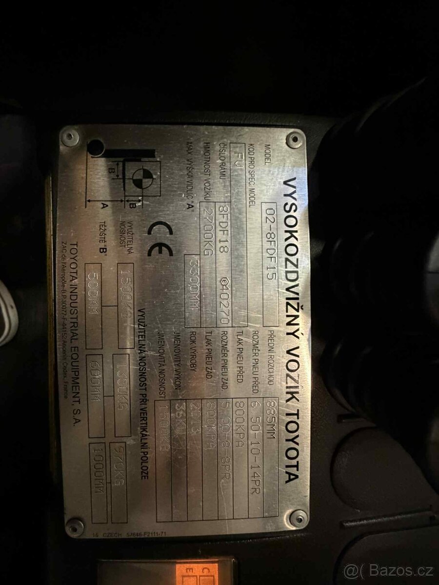 Vysokozdvižný vozík Toyota, 02-8FDF15 spalovací - 7