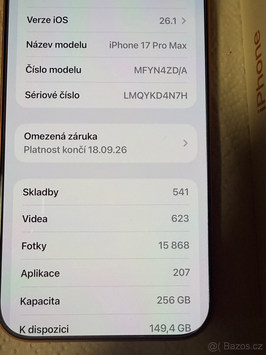Apple IPhone 17 Pro Max, 256 GB Cosmic Orange Jako Nové - 7