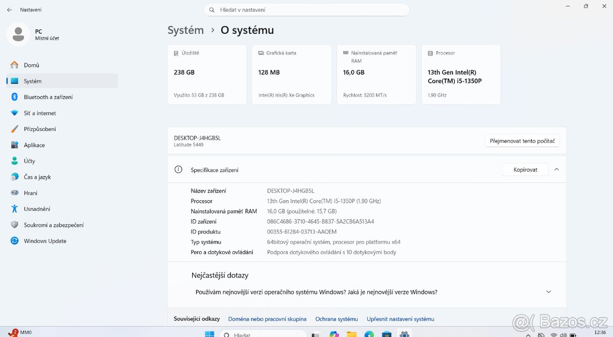 Dell Latitude 5440 — i5-1350P / 16GB / 256GB / FHD touch - 7