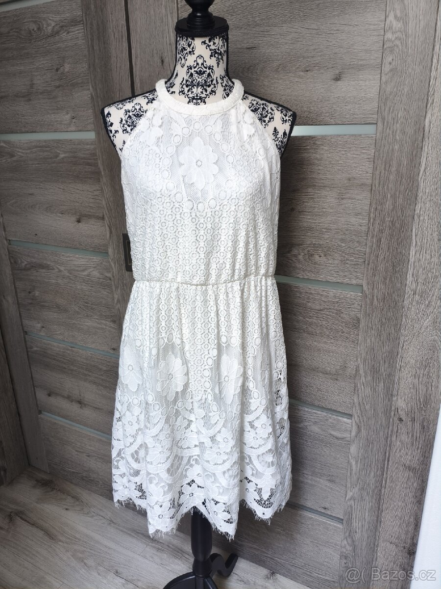 Bílé krajkové šaty zn. VILA vel. 42/44 - 7