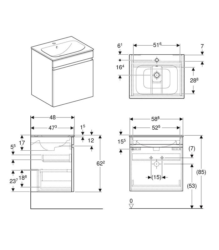 Geberit Renova Plan 501.915.01.1 bílá lesklá + umyvadlo - 7