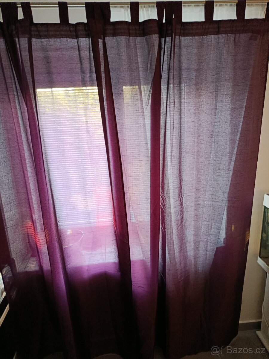 Závěsy modré a závěsy dekorační fialové - 7