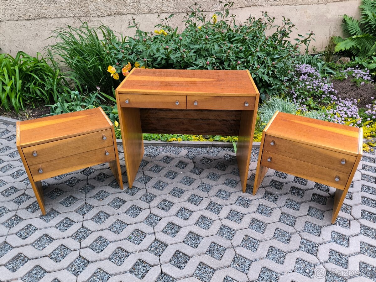 Retro set Femina - noční stolky, toaletka, zrcadlo - 7